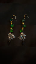 Emerald Rose Thorn Dangled Earrings